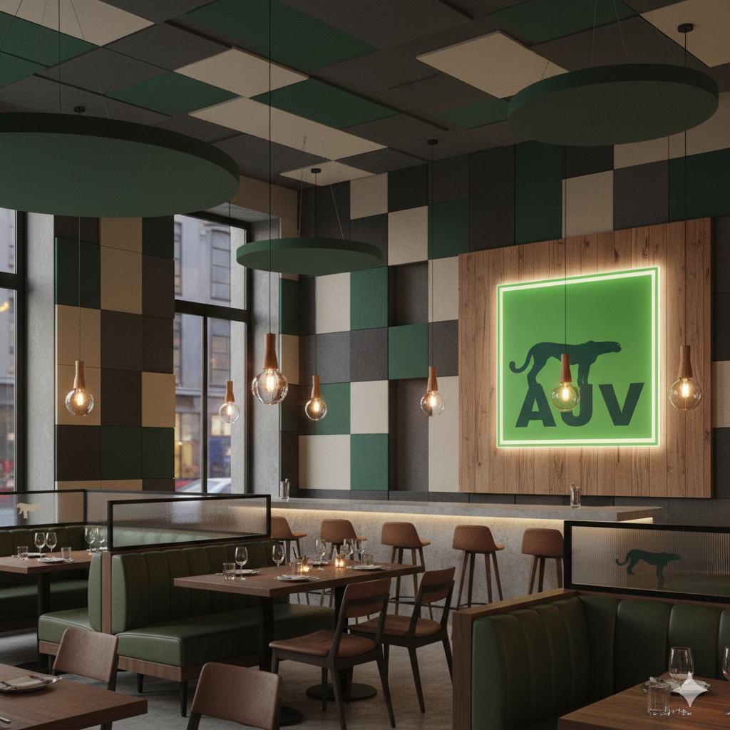 آکوستیک در رستوران‌های لوکس؛ چگونه پنل‌های AJV صدای خوش گفت‌وگو را نگه می‌دارند