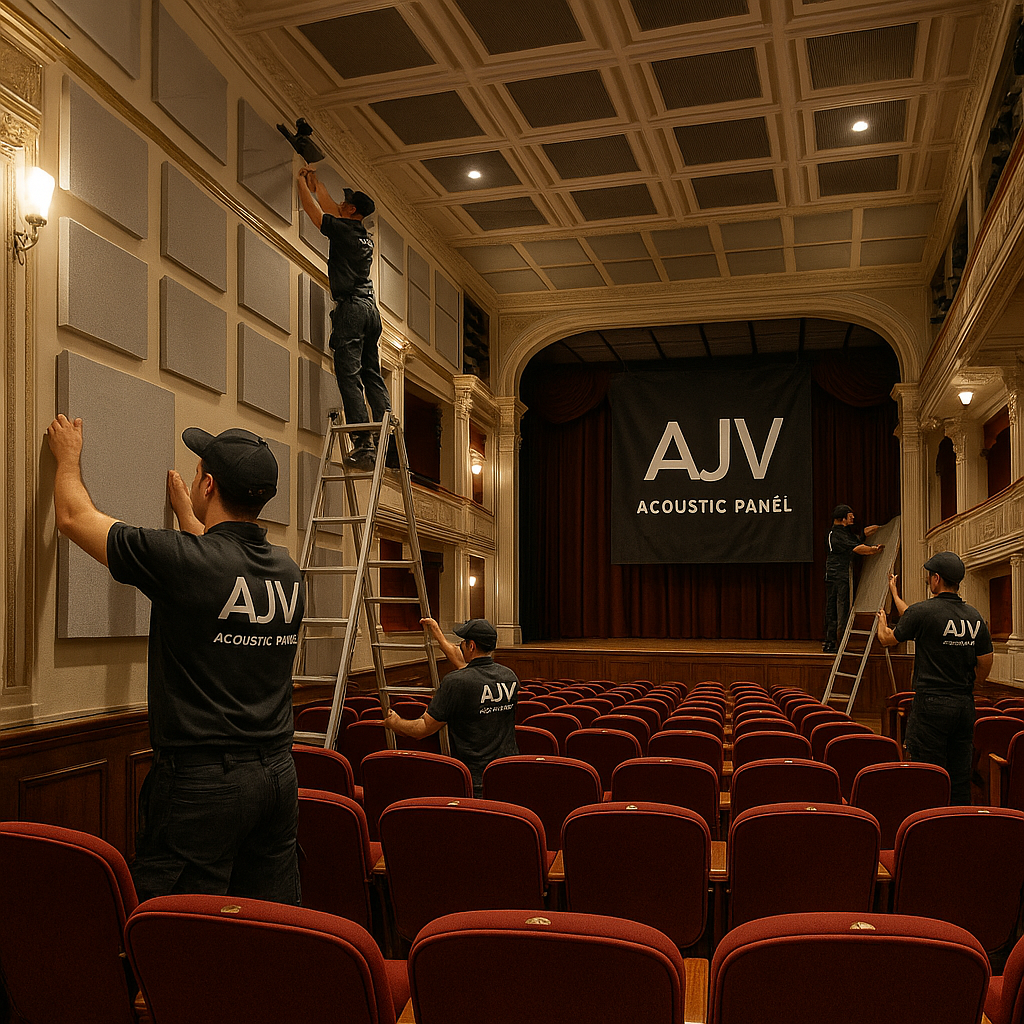 برند AJV آکوستیک پنل؛ پیشتاز مشاوره تخصصی، طراحی و تجهیز آکوستیک سالن‌های سینما