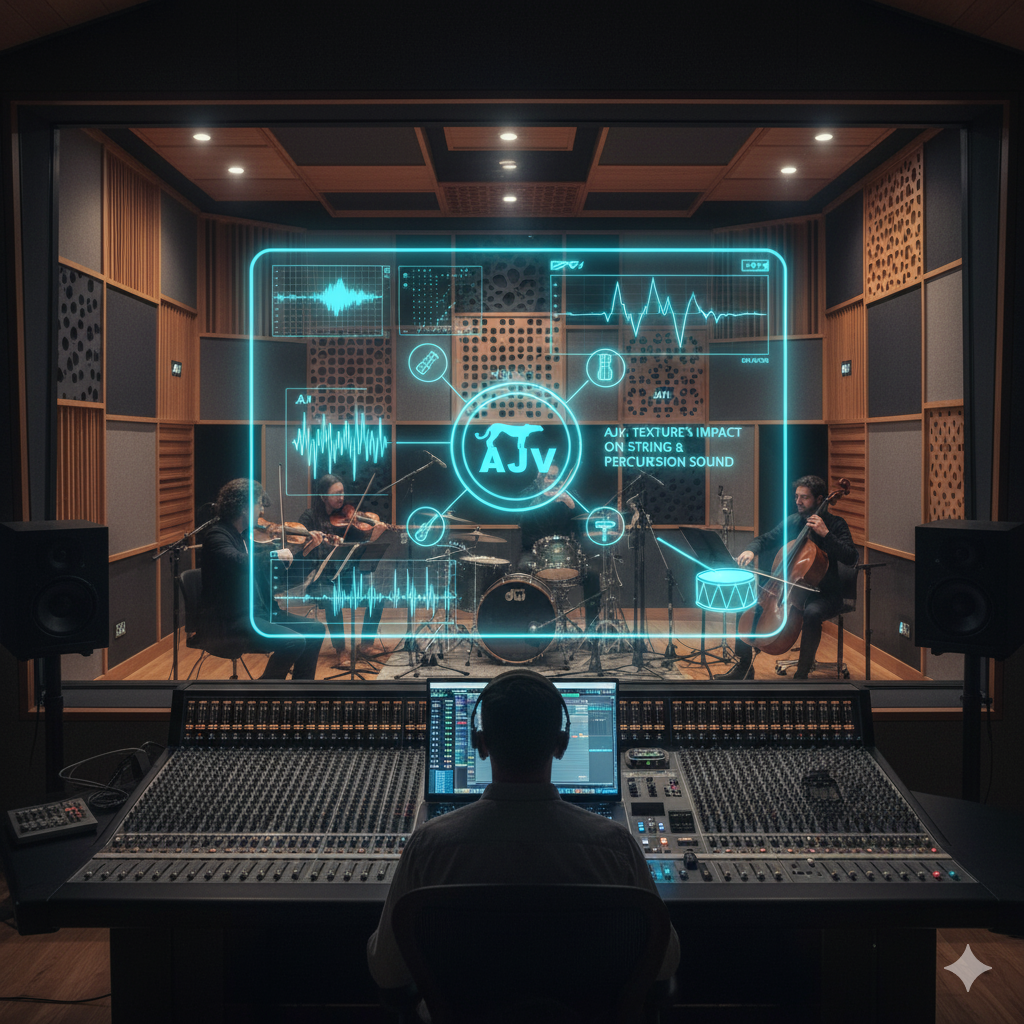 تأثیر بافت سطح پنل‌های آکوستیک AJV بر کیفیت صدای سازهای زهی و کوبه‌ای