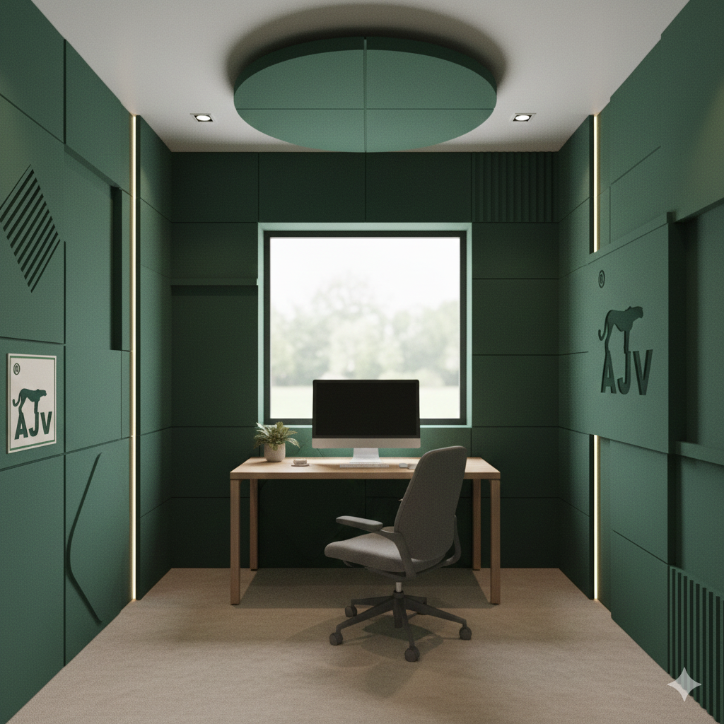 طراحی اتاق های Anti-Noise Focus Room با پنل های آکوستیک AJV
